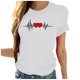 thumbnail image 2 of Fiudx Camisetas para Mujer Moda Mujer Casua Impresión Jersey Manga Corta Camiseta Tops Blusa, 2 of 4
