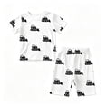 thumbnail image 2 of Gyexs Boys Cotton Shorts Set 2 Piece Summer Clothes Toddler Excavator Print Cute Outfits White, 7-8 Years, 2 of 4