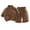 Coffee, variant on Toddler Long Sleeve Pullover and Pants Set with Zipper Stand Collar and Side Stripe Design Casual Outfit for Kids Boys Girls