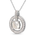 thumbnail image 2 of 1 1/4 Carat 6.5MM Round Cut Lab Created Moissanite Diamond Circle Drop Pendant Necklace In 14K Solid White Gold Jewelry For Women With 18" Chain (G-H Color, VVS1 Clarity, 1.25 Cttw), 2 of 7