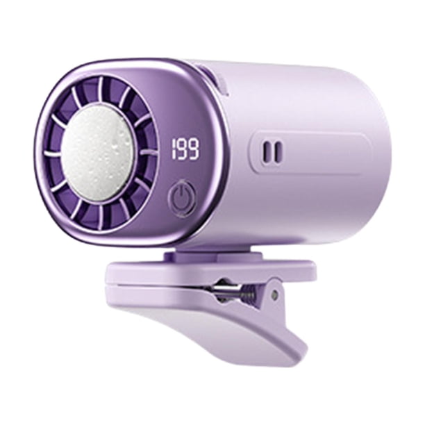 Ventilador acondicionado para coche con clip, versátil, con rotación 360 degree, portátil, ideal para camping, oficina, viajes, desplazamientos Púrpura