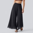 thumbnail image 5 of Summer Palazzo Pants for Women Dressy Casual Elastic High Waisted Wide Leg Chiffon Pants, XL, 5 of 7