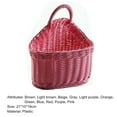 thumbnail image 3 of Storage Basket Breathable Minimalist Design Plastic Hanging Woven Rattan Basket for Home-Red, 3 of 7
