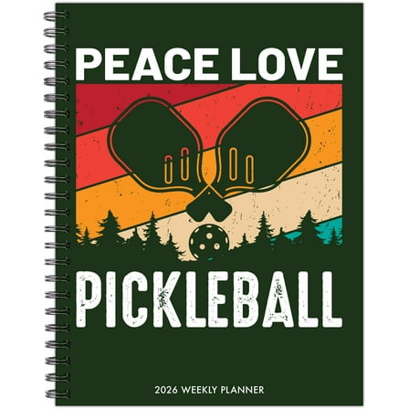 Pickleball 2026 6.5" x 8.5" Weekly Monthly Softcover Planner