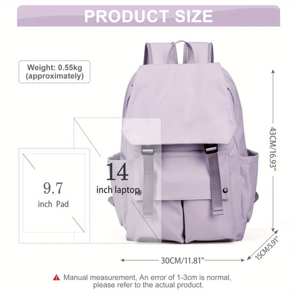 Lightweight Nylon Flap Laptop Backpack - Perfect for School, Travel & Everyday Use!