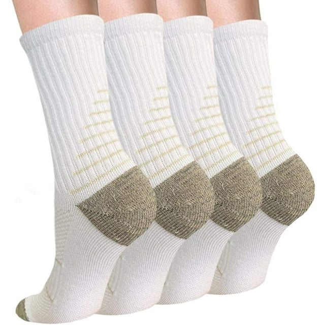 Compression Socks for Women & Men Circulation - Plantar Fasciitis Crew Socks Best Support for Athletic Running Cycling