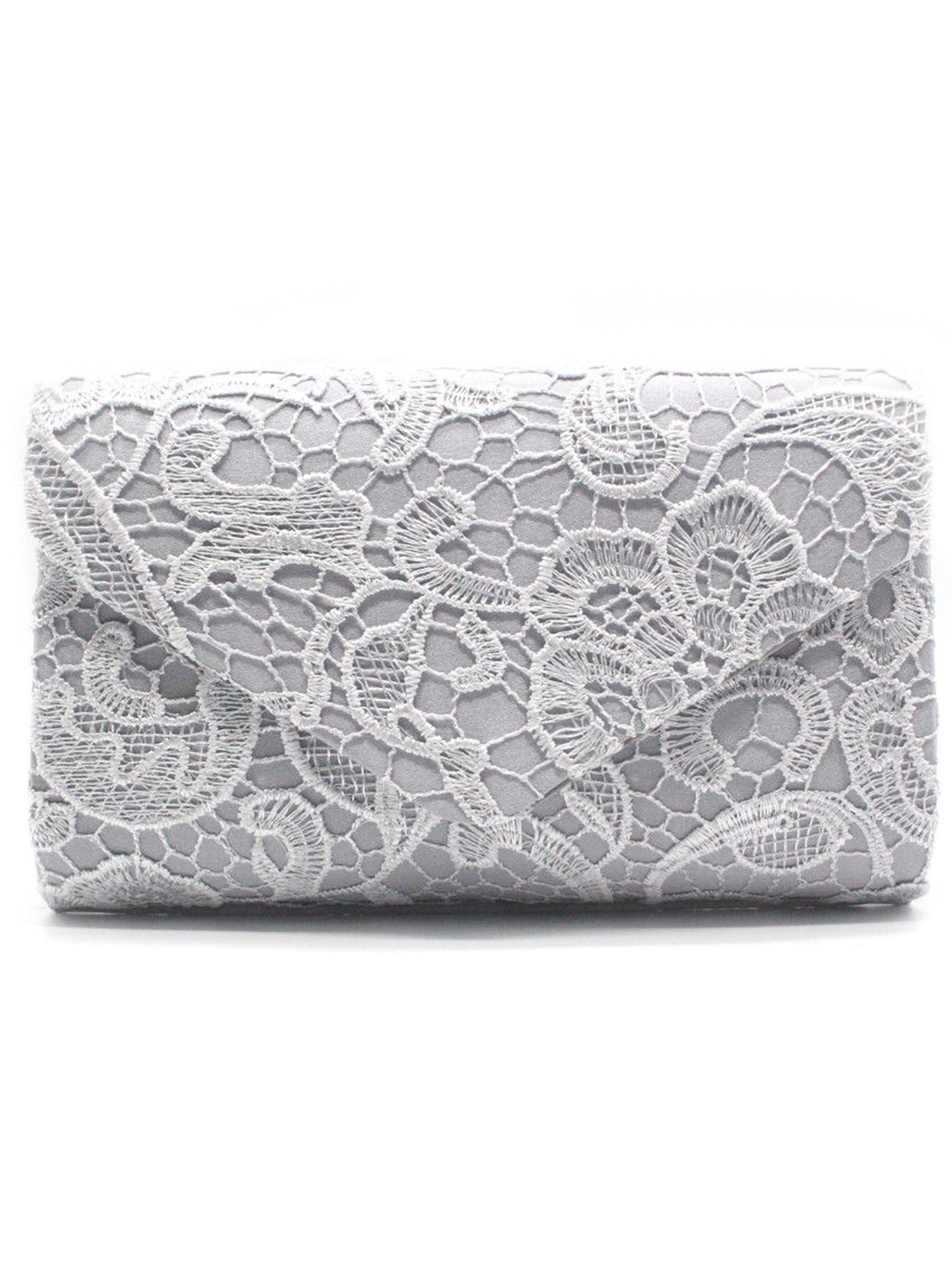 iwish Womens Lace Paisley Floral Bridal Clutch Purses with Rhinestones For Wedding Bridemaid