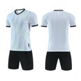 thumbnail image 2 of SGFCWSX Mens Soccer Outfit 2 Piece V Neck Quick Dry Breathable Short Sleeve Shirt and Shorts Football Training Athletic Set White Size 5XL, 2 of 5