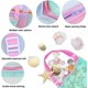 thumbnail image 2 of Bolsa de playa de malla (rosa), bolso de mano de red de conchas, bolsa de arena plegable de colección de conchas, adecuada para niños, bebés, niños y niñas que sostienen piscinas, B, 2 of 5