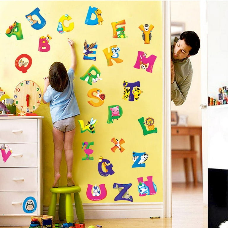 JYYYBF A-Z Alphabet Letters Mural Wall Sticker for kids room