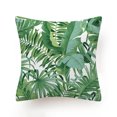 thumbnail image 3 of Juego de 4 Fundas de Cojín 45 x 45 cm Hojas Tropicales Funda de Almohada Decorativa de Lino de Poliéster Verde para Sofás Camas Sillas Sala de estar Decoración del hogar JAMW Sencillez, 3 of 5