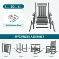thumbnail image 6 of SERWALL Outdoor Rocking Chair, HDPE Patio Rocker for Lawn, Porch, Grey, 6 of 12