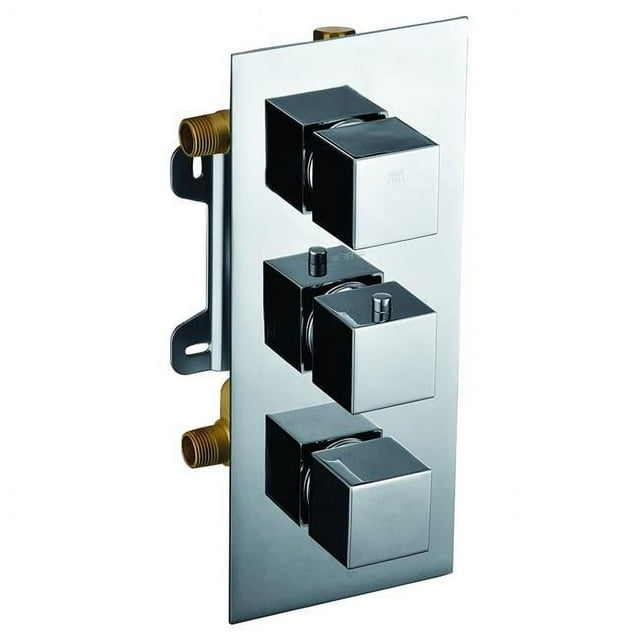ALFI Brand AB2701-PC Polished Chrome Square 2 Way Thermostatic Shower Mixer