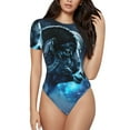 thumbnail image 2 of Picia Celestial Ram Night Sky Womens One Piece Swimsuits Modest Tummy Control Bathing Suits Lace Up Slimming Swim Suit-Small, 2 of 9