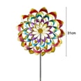 thumbnail image 5 of Dserhfy Colorful Flower Wind Spinner with Stake Weather-proof Outdoor Garden Yard Lawn Metal Rotary Windmill Ground Spike Decoration, 5 of 8