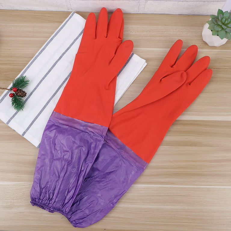 Set of 4 Elbow Length Gloves Guard Vaccuum Cleaner Fish Tank Arm Water  Change Household