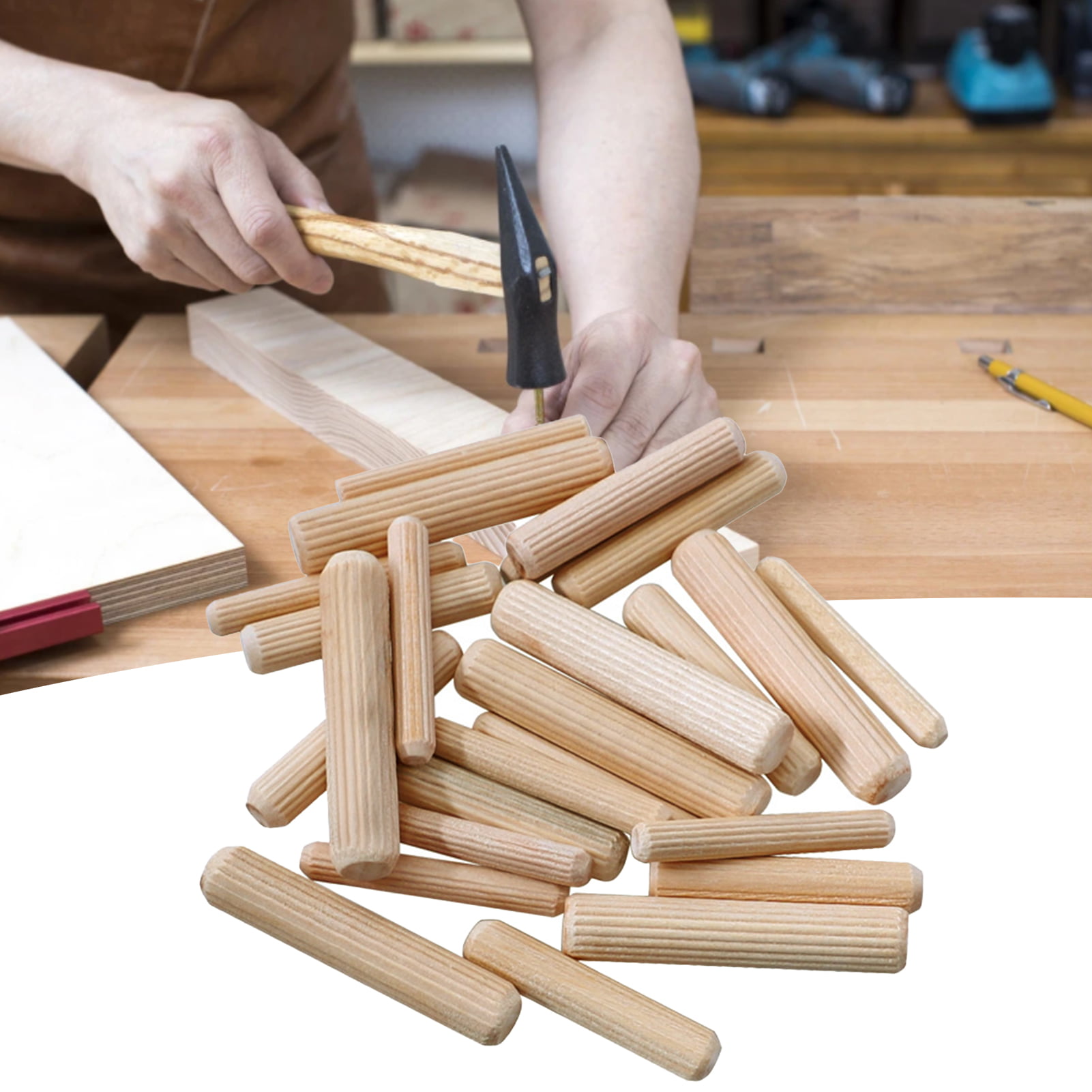 Wooden Dowel Pins Fluted Wood Dowels Rods Made Of Hardwood - Temu