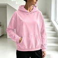 thumbnail image 3 of DORKASM Womens Hoodies Crew Neck Long Sleeve Solid Color Sweatshirts Oversize Baggy Fall Winter Pullover 2026 Acid Wash Travel Tops with Pockets Pink XL, 3 of 7