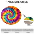 thumbnail image 6 of Colorful Rainbow Tie Dye Spiral Pattern Round Fitted Tablecloth with Elastic Edge,Dining Table Cover Waterproof,Outdoor Round Tablecloth for Camping,Dining,Indoor and Outdoor, 6 of 7