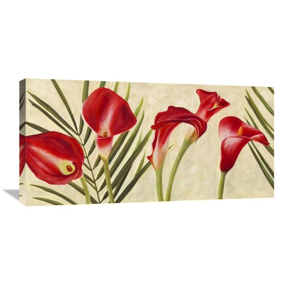 Global Gallery Jenny Thomlinson,'Red Callas' Stretched Canvas Artwork