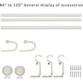thumbnail image 2 of eTeckram 1" Curtain Rod with Sable Finials - 84" to 120", Weathered White, 2 of 6