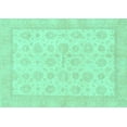 thumbnail image 1 of Ahgly Company Machine Washable Indoor Rectangle Oriental Turquoise Blue Traditional Area Rugs, 6' x 9', 1 of 4