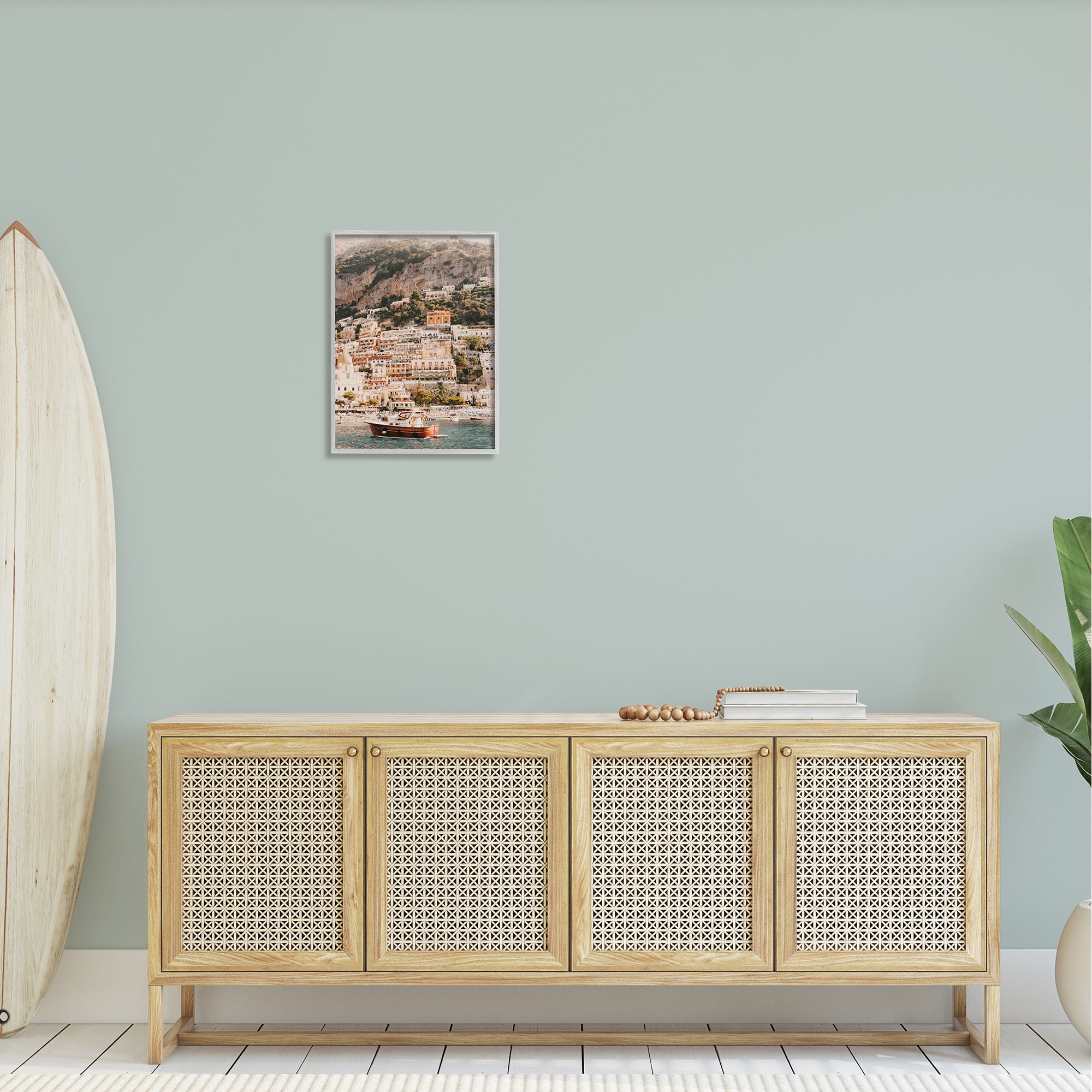 Stupell Coastal Port City Buildings Seaside Landscape Photography Gray Framed Art Print Wall Art