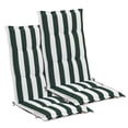 thumbnail image 1 of Aoodor High Back Tufted Patio Chair Cushions Set of 2 for Outdoor Rocking Chairs, 47 x 21 x 2.4 Inch Patio Seat Cushions for Dining Chairs, Adirondack Chairs, Green Stripe, 1 of 7