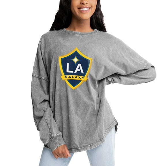 Women's Gameday Couture Gray LA Galaxy Faded Wash Pullover Sweatshirt
