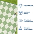thumbnail image 6 of Volkmi Outdoor Rug– Waterproof Reversible Plastic Straw Patio Carpet, Lightweight, Collapsible, Modern Geometric & Checkered, Easy Clean, UV & Fade Resistant, for Camping Green 9*12ft, 6 of 8