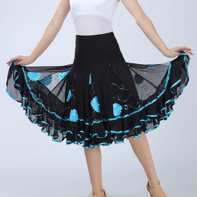 Elegante de salón, disfraz , ropa de , larga de columpio para damas flamencas / Hugo falda de baile