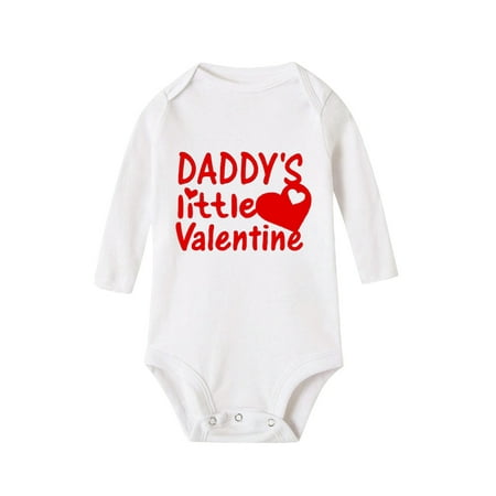 

Unisex Baby Onesie Clothing Kids Valentine s Day Letter Heart Print Long Sleeves Jumpsuit Rompers Toddler Cute Daily Play