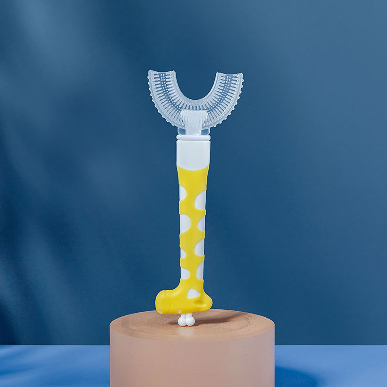 OUHUON Kids U Shaped Toothbrush With Silicone Brush Head Massage