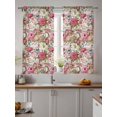 thumbnail image 4 of Sheer Curtains 63 Inch Length 2 Panels Set for Bedroom, Pink Spring Floral Semi Sheer Curtains for Windows, Vintage Summer Botanical Voile Window Treatments Rod Pocket Curtain, 4 of 7