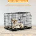 thumbnail image 3 of Large Dog Crate Kennel with Double , Foldable Travel Cage for Medium to Large Dogs, Black, 3 of 6