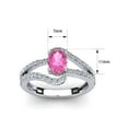 thumbnail image 5 of SuperJeweler 1.40 Carat Oval Shape Created Pink Sapphire and Fancy Diamond Ring In Sterling Silver For Women, 5 of 6