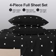 thumbnail image 6 of Flymme Black Bed Sheets Full Size,4 Piece Soft and Breathable Bedding Sets for Man Women, White Heart Pattern Romantic Sheet Set for All Season, 6 of 8