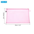 thumbnail image 2 of Uxcell Zipper Pouch, A4 Nylon Mesh Liner Pencil Case Zipper Cosmetic Bags for Office, Pink 5 Pack, 2 of 6