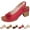 Red, variant on Buckled Square Heel Sandals for Women,Dressy Peep Toe Slingback Chunky Low Heeled Wedge Shoes Dress Sandals