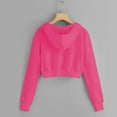 thumbnail image 3 of Charmgo Womens Zip Up Hoodies, Women Hooded Sweatshirt Tops Zipper Coat with Pocket Long Sleeve Cropped Jacket Women Crop Jackets for Women Hot Pink XL, 3 of 4