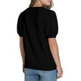 thumbnail image 5 of Oalirro Ladies Blouses Women's Tops Casual Short Sleeve Round Neck T-Shirts Petal Sleeve Loose Tunic Tees, 5 of 9
