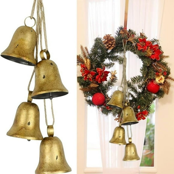 Boovnll Christmas Tree Decorations, New Christmas Bell Vintage Cow Bell Christmas Tree Garden Wall Hanging Decoration Festive Metal Bell, Christmas Decorations, Christmas Decor