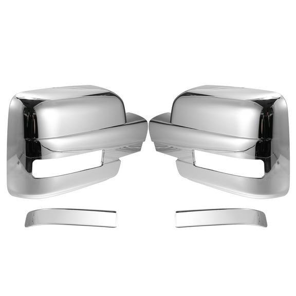 Pair Vehicle Exterior Chrome Plated Full Mirror Cover Cap with Turn Signal Cover for Ford F150 2009-2014