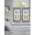 thumbnail image 3 of Gnomes Bees Bathroom Window Curtain, Spring Sunflowers Honey Daisy Black Plaid Light Filtering Coffee Kitchen Curtains, Bedroom Living Room Curtains 2 Panel 84"x45", 3 of 6