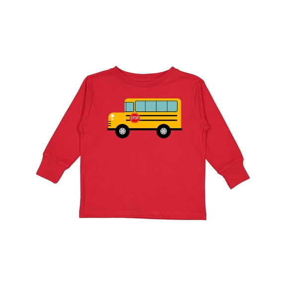Inktastic School Bus Boys or Girls Long Sleeve Toddler T-Shirt