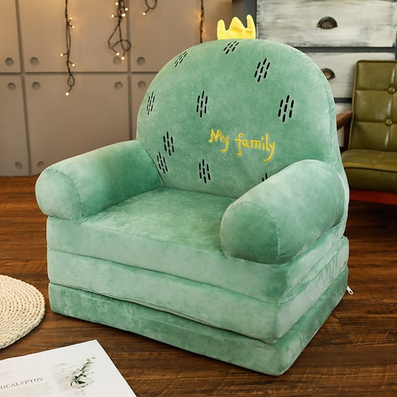 Huhuzaio Seat Cushion Plush Foldable Kids Sofa Backrest Armchair 2 In 1 Foldable Children Sofa Cute Cartoon Lazy Sofa Children Flip Open Sofa Bed For Living Room Bedroom Without Liner Filler