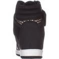 thumbnail image 5 of Womens bebe Calisto Wedge Fashion Sneakers, black/Gold, 5 of 6
