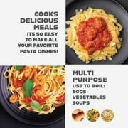 Gotham Steel 5 Qt Nonstick Pasta Pot Pasta Pot with Strainer Lid & Twist and Lock Handles, Multipurpose Ceramic Stock Pot, Soup Pot with Lid, Pasta Cooker, Spaghetti, Rice, Dishwasher Safe, Black