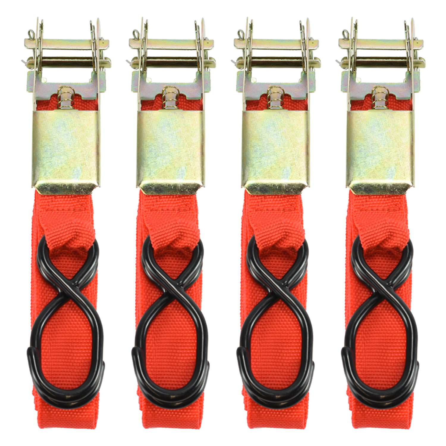 4Pack Ratchet Tie Down Straps Motorcycle Truck Towing Cargo Hauling 1" inchx15ft