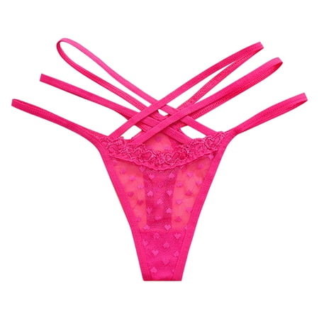 

ZMHEGW 6 Packs Seamless Underwear For Women Mesh Pants Large Size Beautiful Female Transparent Thin Belt Thong Panties